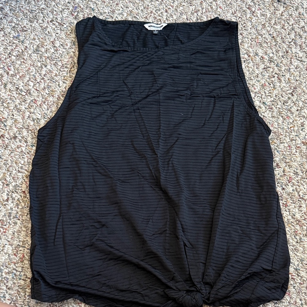 Fashion Nova Black Textured Tank Top